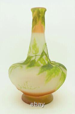 Antique Emille Gallé Acid Etched Cameo Vase c. 1900