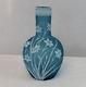 Antique English Cameo Vase blue teal and white Thomas Webb
