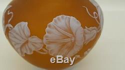 Antique English Carved Cameo Art Glass Vase C. 1900 Attributed Thomas Webb &sons