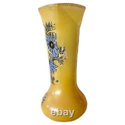 Antique Francois Legras Style Enameled Cameo Art Glass Vase Depose France 10