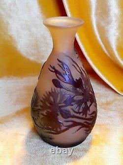 Antique French Cameo Glass Vase Signed Galle