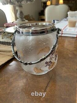 Antique French Legras Montjoye Victor Saglier cameo glass jar c 1890