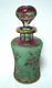Antique French ST LOUIS cameo glass cranberry ruby green perfume bottle decanter