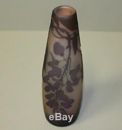 Antique Galle Cameo Art Glass Draping Floral Design Vase