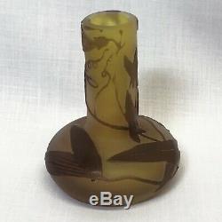 Antique Galle Cameo Glass Vase 1890s