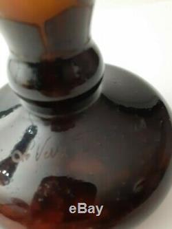 Antique La Verre Francais Cameo Art Glass 19 Vase, Signed
