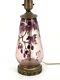 Antique Legras French Cameo Signed Art Glass Lamp Grape & Leaf Orig Finial 22