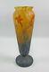 Antique Mado/Daum Nancy French Cameo Glass Vase Orange Clematis Signed 11