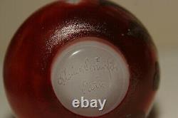 Antique Signed French Cameo Vase Wheel Carved and Fire Polished LOOK