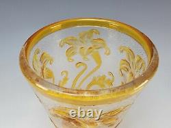 Antique Thomas Webb English Lily HEAVY Carved Cameo Glass Vase Signed c1930