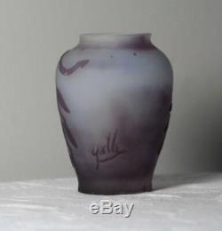 Antique c. 1900 Signed Galle French Cameo Art Glass Cabinet Vase