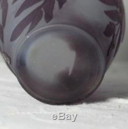 Antique c. 1900 Signed Galle French Cameo Art Glass Cabinet Vase