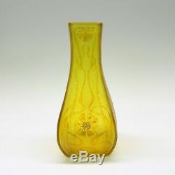 Antique carved cameo Art Nouveau Austrian art glass vase