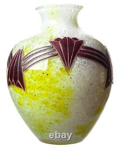 Art Deco Cameo Vase Legras 1920-30(8 11/16in)