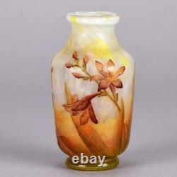 Art Nouveau Cameo Glass'Freesia Landscape Vase' by Daum Freres