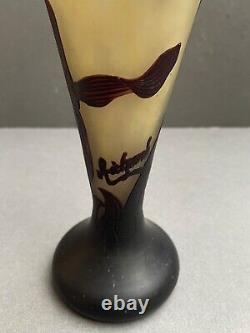 Austrian Cameo Glass Vase, 2 Colour Iris Signed Richard (Loetz), c. 1900