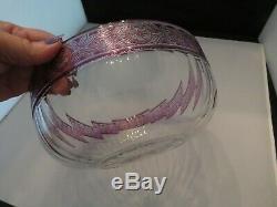 BACCARAT Glass Crystal Val St. Lambert Cranberry Cameo Empire Floral Bowl Lovely