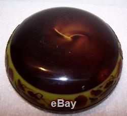 BEAUTIFUL! D'ARGENTAL FRENCH CAMEO GLASS COVERED DRESSER BOX or POWDER JAR