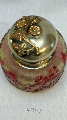 Baccarat St. Louis cameo crystal cranberry antique glass inkwell