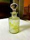 Baccarat perfume bottle, acid etched crystal Eglantier, Cameo Green Chartreuse