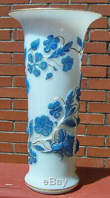 Beautiful Bacarrat Opaline Cameo Type Vase C. 1900