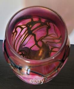 Beautiful John Lotton (1992) Signed Cameo Art Glass 11 Vase