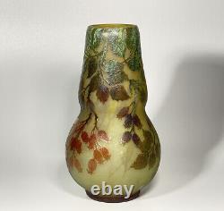 Beautiful original Eglantier fruit (rosehip fruit) vase by Legras