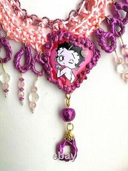 Betty boop fashion accessories choker collier necklace cameo medalion jewellery