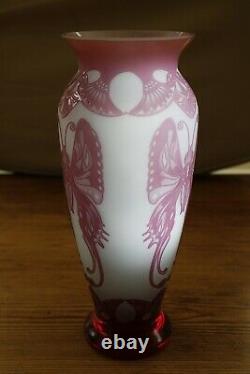 Bohemian Pink Cameo Glass Vase