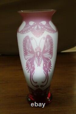 Bohemian Pink Cameo Glass Vase