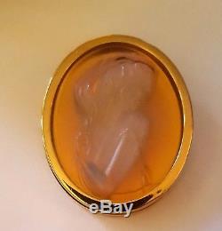 Brooch Lalique Cameo Exquisit Opalescent Art Nouveau Style Stunning