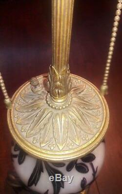 C1910 Bronze Daum Nancy E F Caldwell Art Nouveau French Cameo Glass Table Lamp