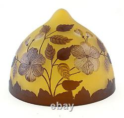 Cameo Art Glass Table Lamp Shade Signed Galle Lamp Shade w Flowers