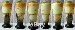 Cameo Art Glass Vase by Muller Scenic Seaside Villagers-5 Colours-Daily Life