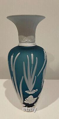 Cameo Glass Vase Handblown and Carved. Vintage
