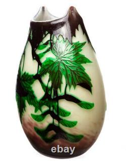 Cameo Vase With Ahorndekor Delatte 1. Choice Um 1925 (8 7/8in)