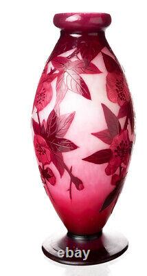 Cameo Vase With Cherry Blossoms Delatte 1. Choice Um 1925 (10 5/8in)