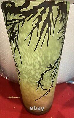Charles Schneider (inspired) Pate de Verre Art Deco Cameo Glass Vase