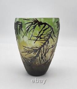 Charles Schneider (inspired) Pate de Verre Art Deco Cameo Glass Vase
