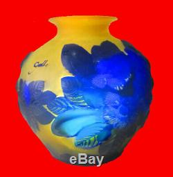 Colossal Cameo Glass Vase/bowl Art Nouveau- Bronze Standgalle Signature