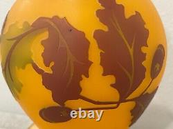 Contemporary Cameo Glass Art Glass Vase with Flowers / Floral Design