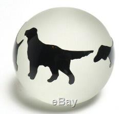 Correia Art Glass Dog Cameo Paperweight