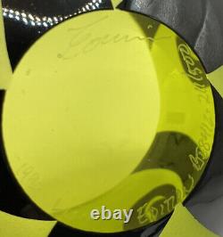Correia Art Glass Ltd. Ed. Chartreuse & Black Cameo Bowl 8412 Signed #211/500