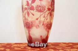 Cristallerie de Pantin Art Nouveau big French Cameo Vase