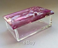 Czech Bohemian Art Deco Crystal Glass Alexandrite Nude Lady Cameo Jewelry Box
