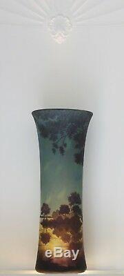 DAUM FRERES grand vase Art Nouveau etched cameo glass c1910 VERRE DE NANCY