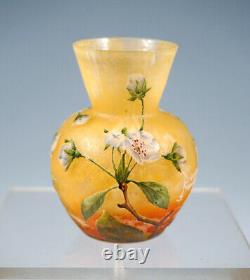 Daum Nancy Art Nouveau Cameo Vase Apple Blossoms Um 1910
