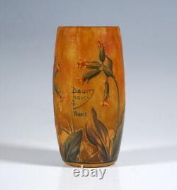 Daum Nancy Art Nouveau Cameo Vase France Key Flowers Cowslips Um 1905