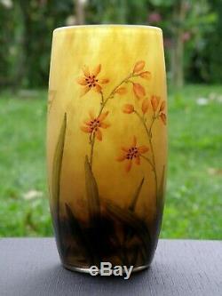 Daum Nancy Art Nouveau Splendid Cameo Vase Flowers Decor