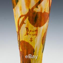 Daum Nancy Autumn Leavea Cameo Glass Vase c1910